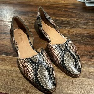 Madewell Marisa d'Orsay Snakeskin Flats Women’s Size 9